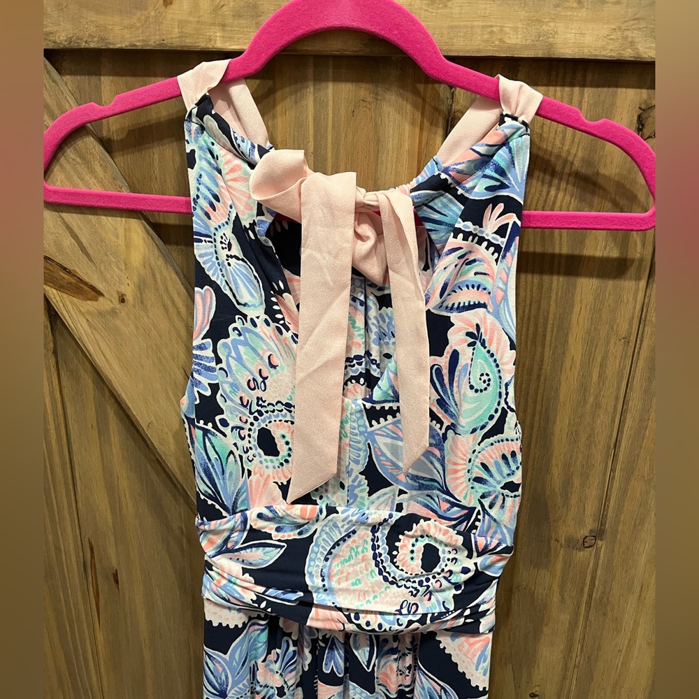 NWT - Lilly Pulitzer Martina Maxi Dress Holy Flockamolie Blue Pink Floral XXS - Picture 4 of 4